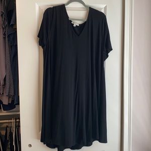 Green envelope black flowy casual 3x dress